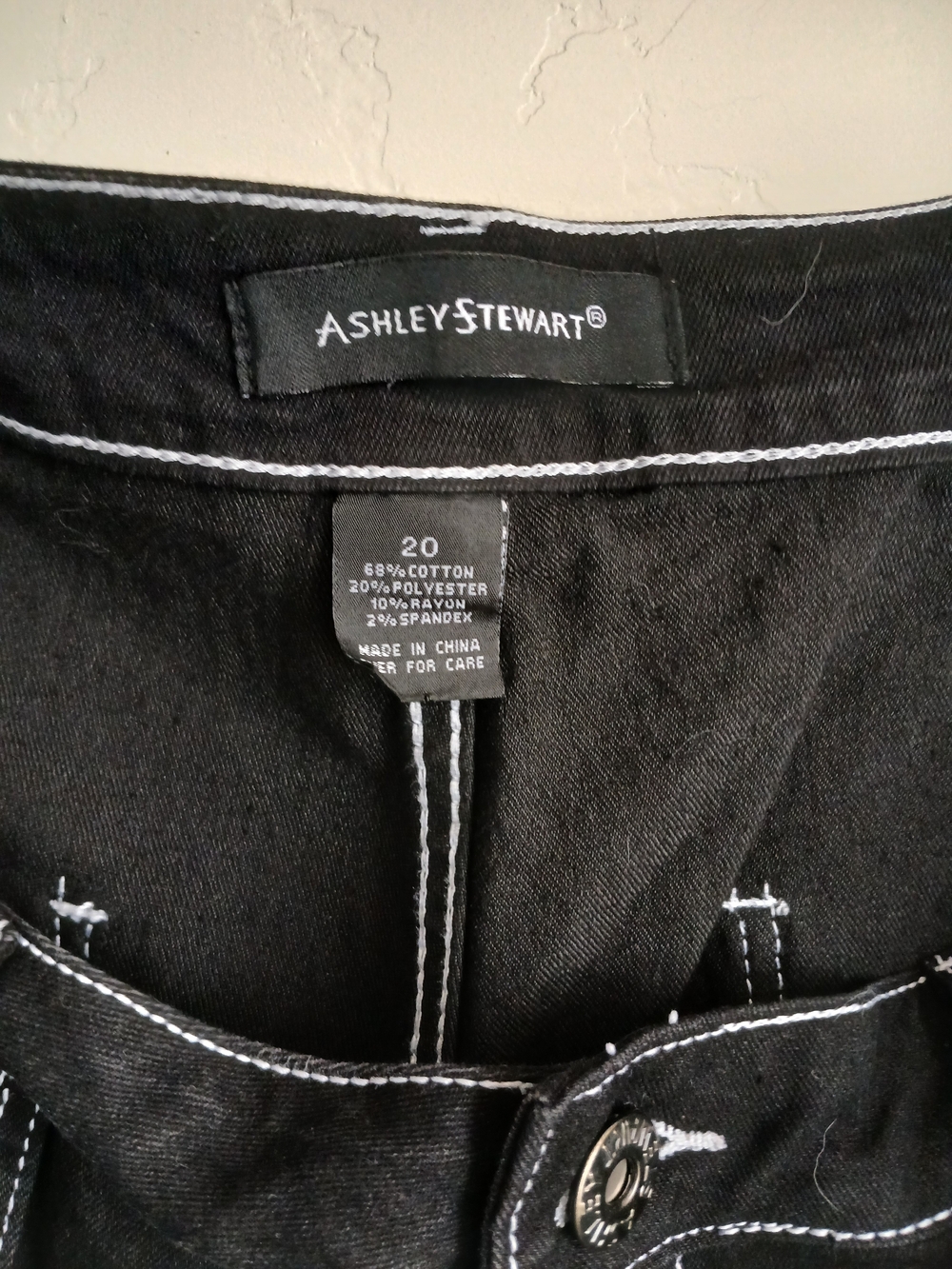 Ashley Stewart Black Jeans with White Contrast Stitching